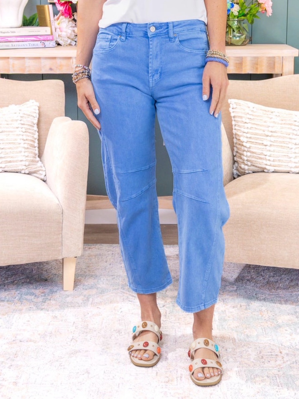 Zenana Outfitters Black Barrel Cropped Jeans